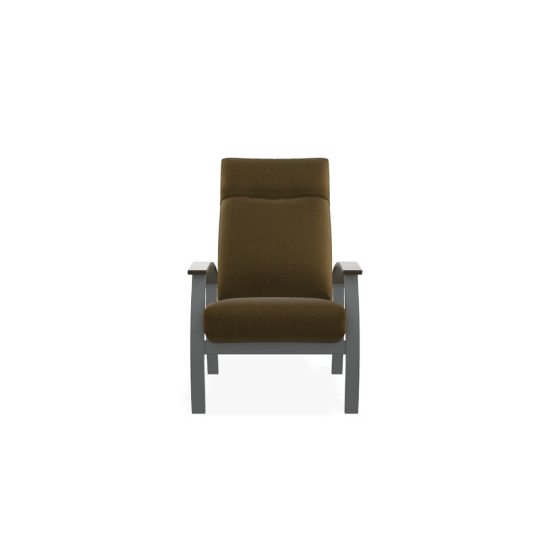 Chaise de patio inclinable avec coussins Askar, Toile Sunbrella® beige chiné, Bois de plage P40, Graphite texturé