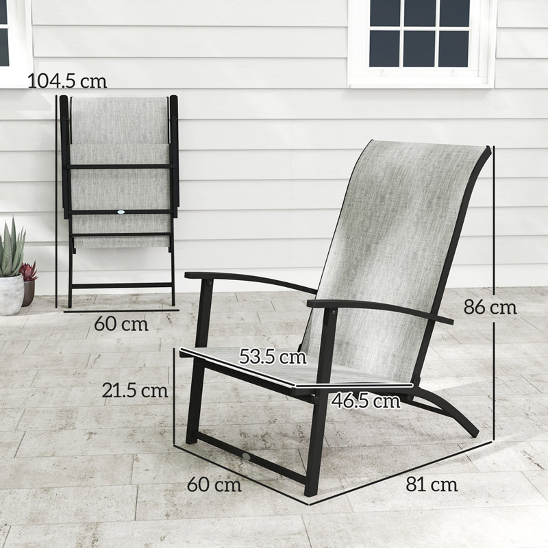 Outsunny Folding Patio Chairs Set of 2