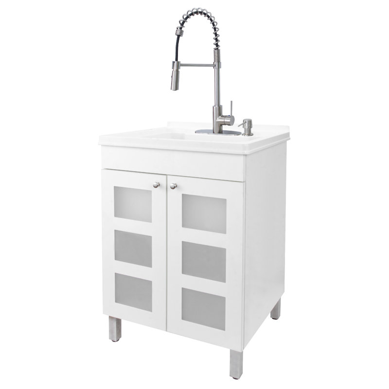 Hameedah 24" Single Laundry Room Vanity Set, Stainless Steel