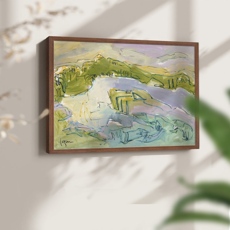 Treasured Island -Framed Print - Restickable, H 16 po x l 20 po, Noyer