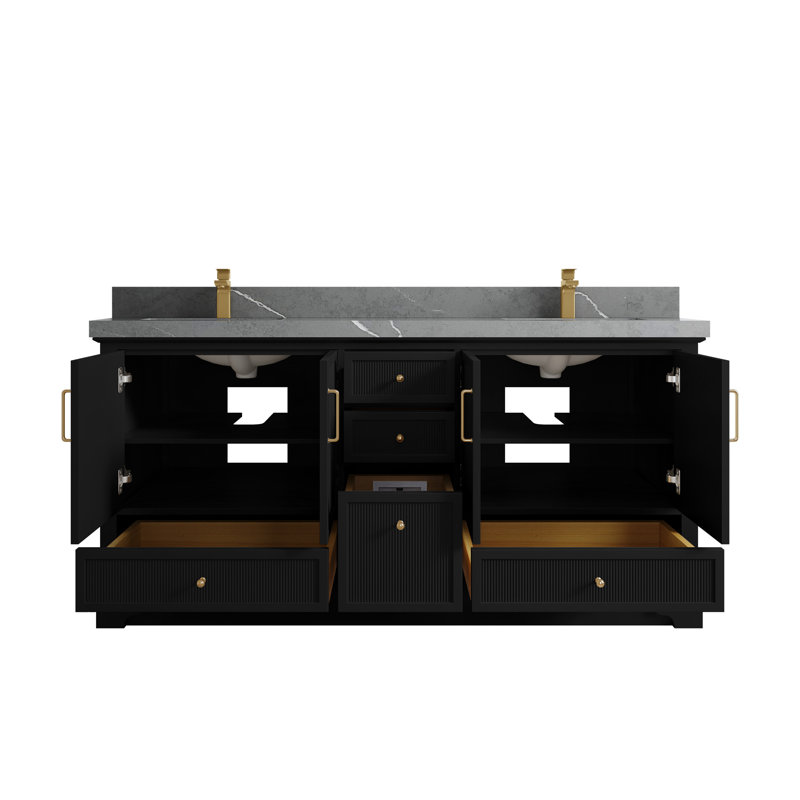 Alys 72" Double Bathroom Vanity Set (Knobs Option)