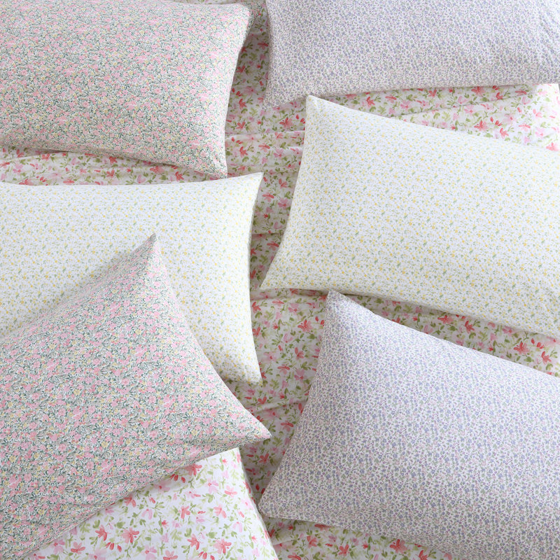 Ensemble de taies d'oreiller en coton percale Laura Ashley, Rose Norella, Standard Pillowcase Set