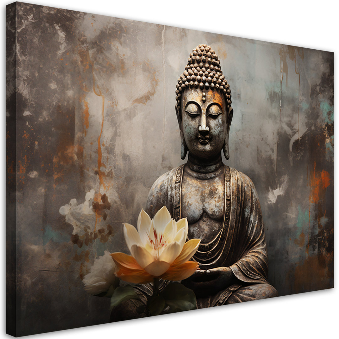 Leinwandbild, Meditierender Buddha abstrakt