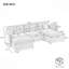 Canapé modulaire, canapé modulaire en L 112,6 po en L, conception modulaire avec poches de rangement latérales-2125350214