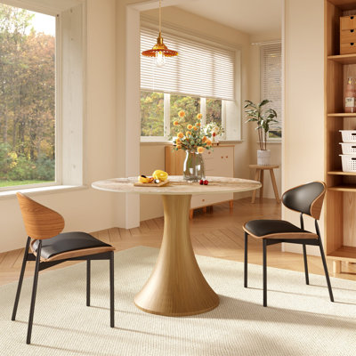 2 - Person Dining Set with 2 Stury Modern Dining Chairs for Compact Apartments, Breakfast Nooks and Small dining rooms