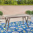  Brizio 59'' Wide Rectangular Transitional Natural Acacia Wood Dining Table with Slat Panel Top, Curved Legs & Outdoor Design-100505474