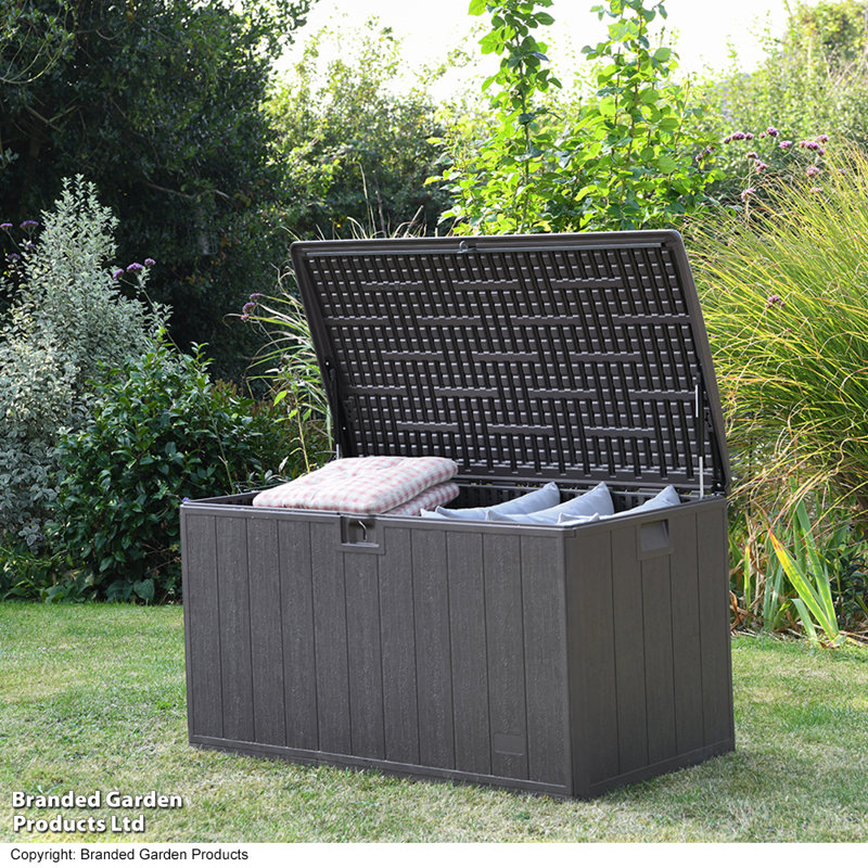 Garden Gear 122cm W Plastic Lockable Deck Box in Brown