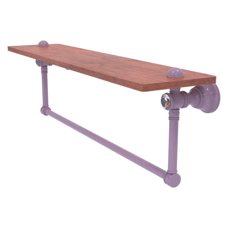 Tablette flottante en cristal Carolina avec barre à serviettes, H 7 po x l 22 po x P 5,54 po, Lavande