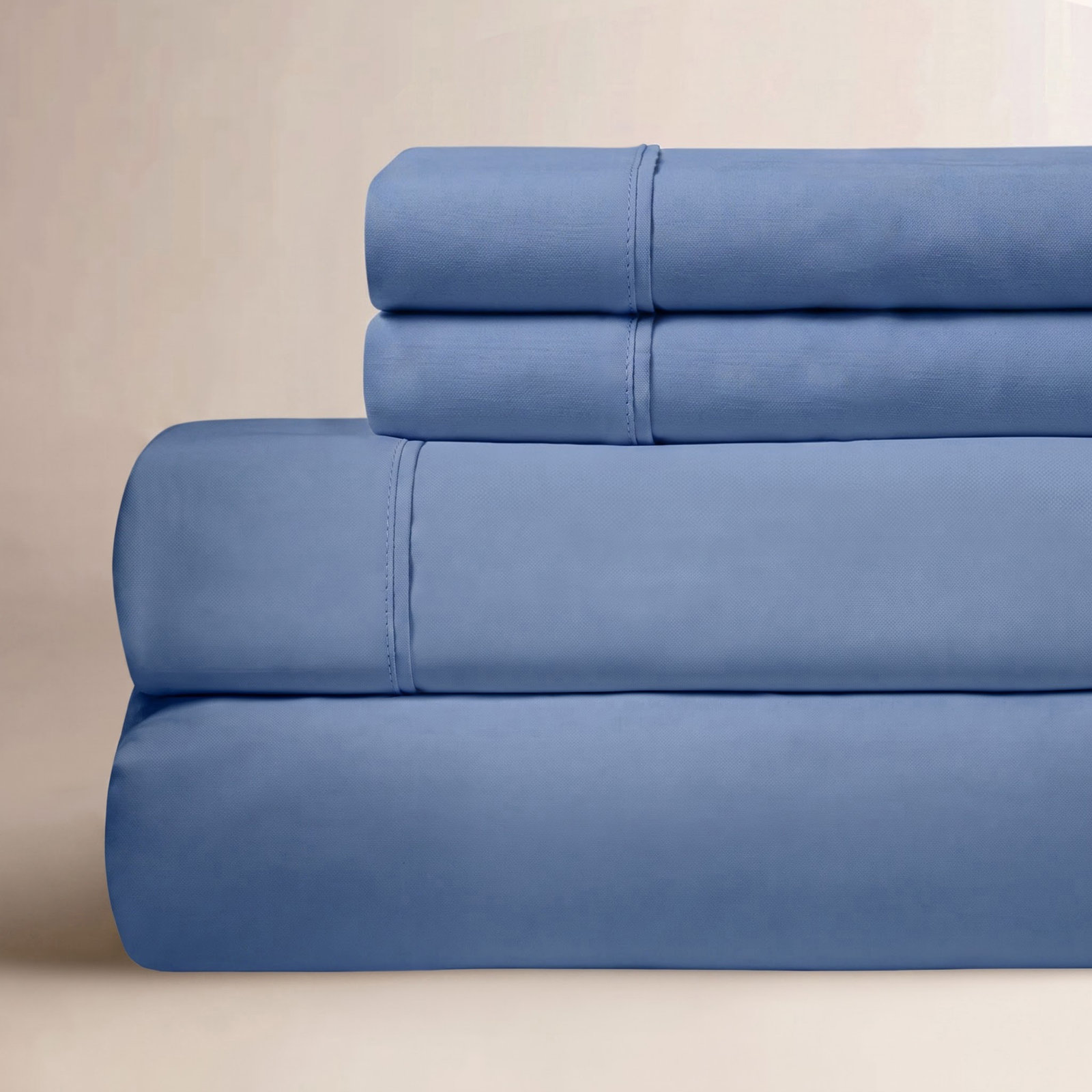 Cotton Sheet Set, King Flat Sheet + 1 Fitted Sheet + 2 Pillowcases, Shadow
