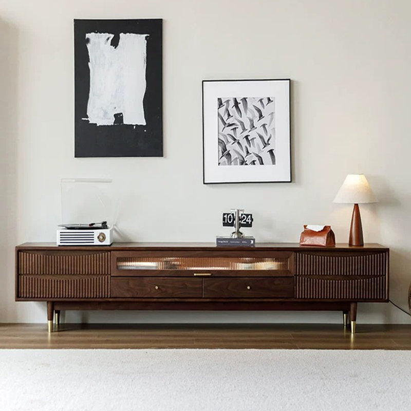 Modern minimalist multi-functional TV cabinet, 19.69"H x 94.49"L x 15.75"W