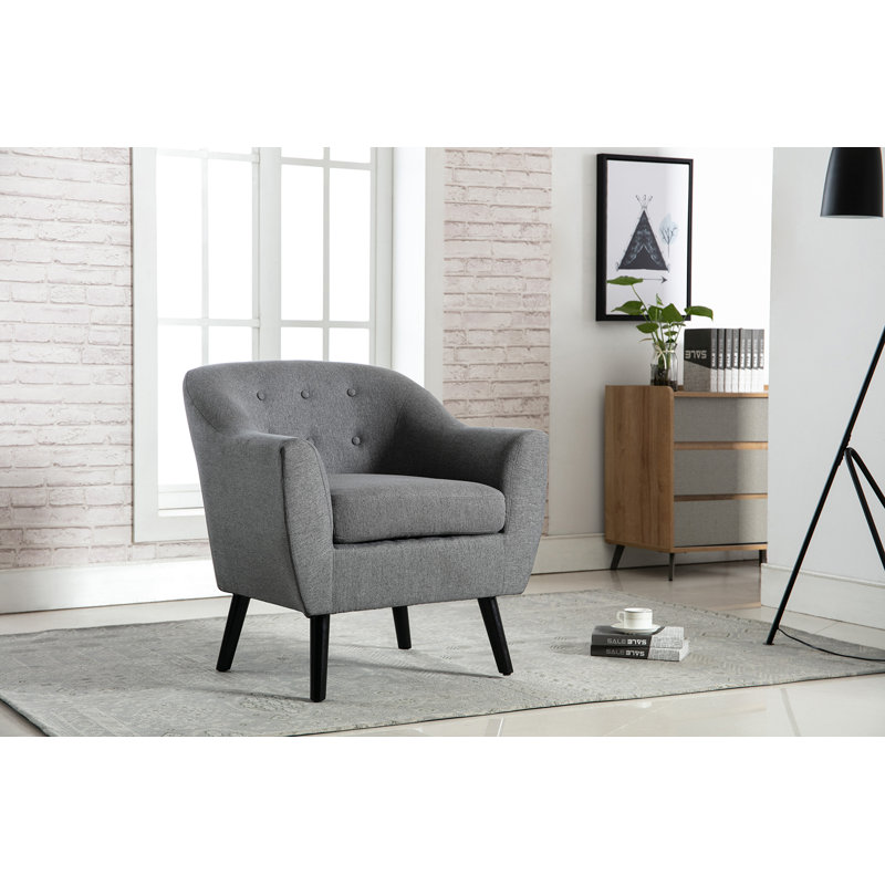 Upholstered Armchair, Dark Grey