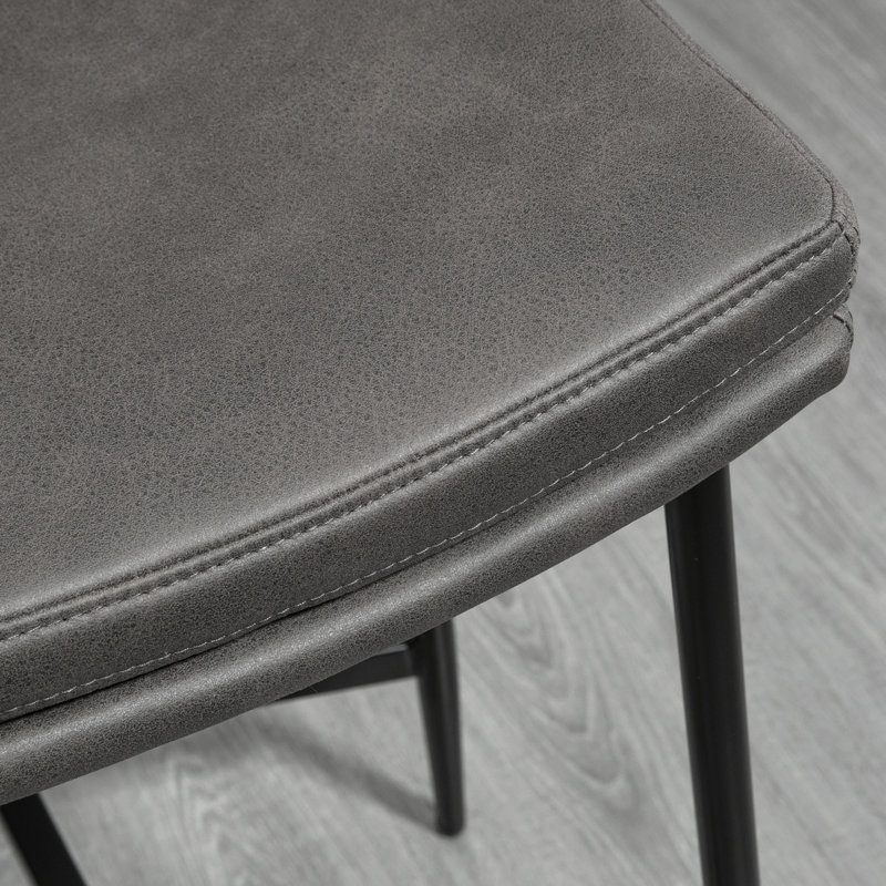 Hallettsville Upholstered Counter Stool with Metal Frame, Grey