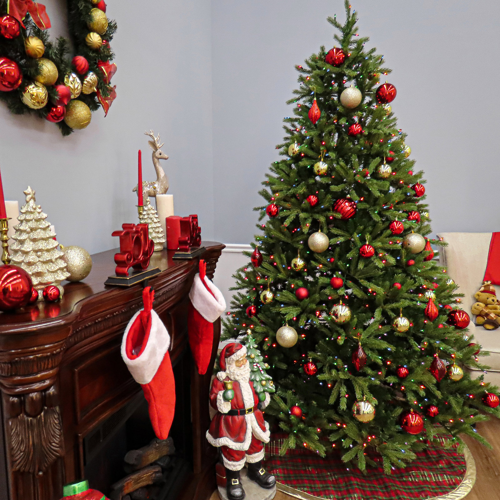 Pre-Lit Fir Christmas Tree, 6.5' H
