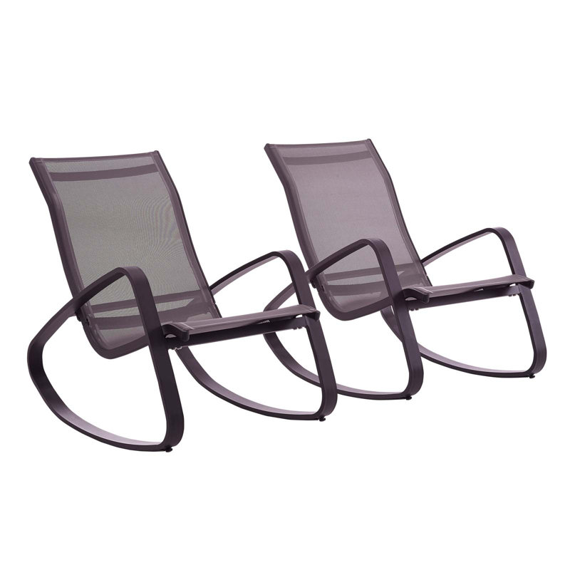 Modway Havenside Home Coffman Cove Rocking Outdoor Mesh Lounge Chair, Black