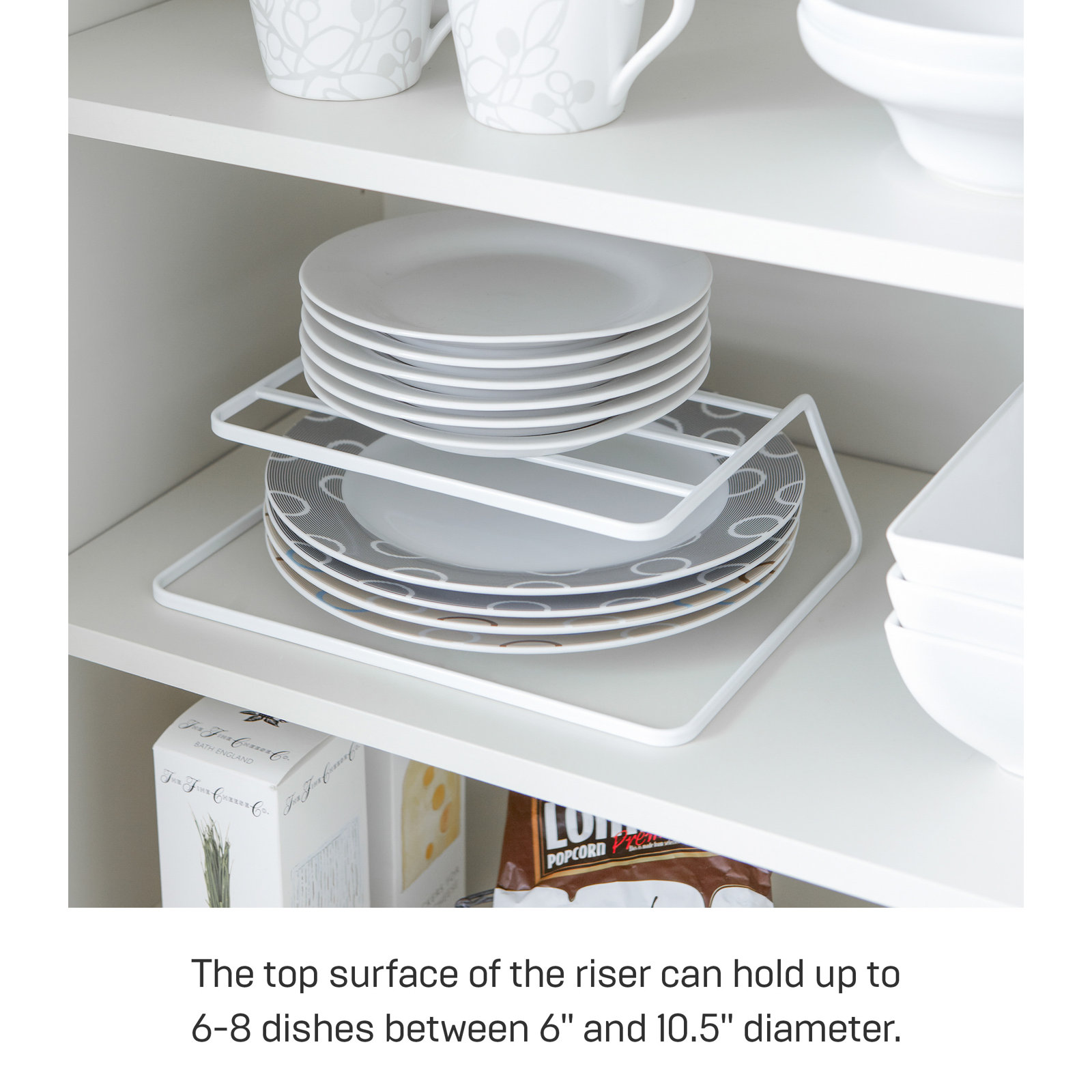 Yamazaki Home Cabinet Shelf Organizer, White
