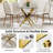 Modern Glass Top Dining Table, Metal Cross Legs Kitchen Dining Room Table-908144797