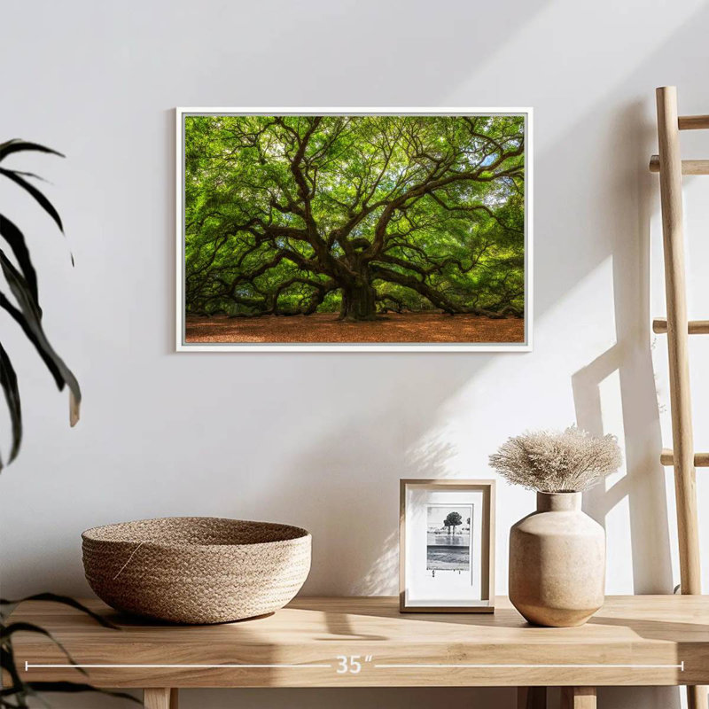 Chêne, 19 po x 13 po, Cadre flottant blanc