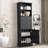 Black Tall Storage Cabinet With 3 Drawers And Adjustable Shelves For Bathroom-1888555790