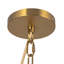 Lustre en or brossé 30 po avec abat-jour en lin blanc Sloan-911612821