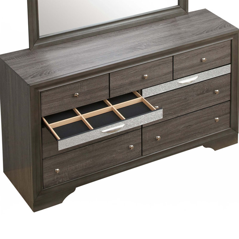 Commode 9 tiroirs, Gris