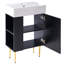 Meuble-lavabo simple 21,6 po, armoire combinée, meuble de rangement pour salle de bain, lavabo simple en céramique-103546071