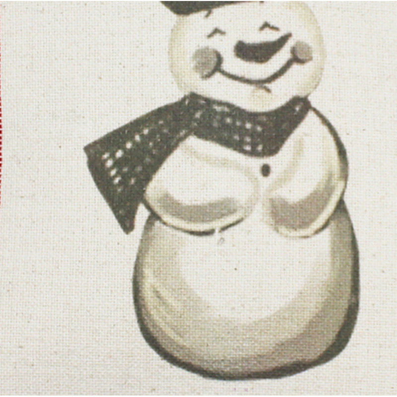 Coton - Coussin décoratif réversible imprimé en coton blanc et noir, H 14 po x l 14 po, Rouge / Crème, Carré