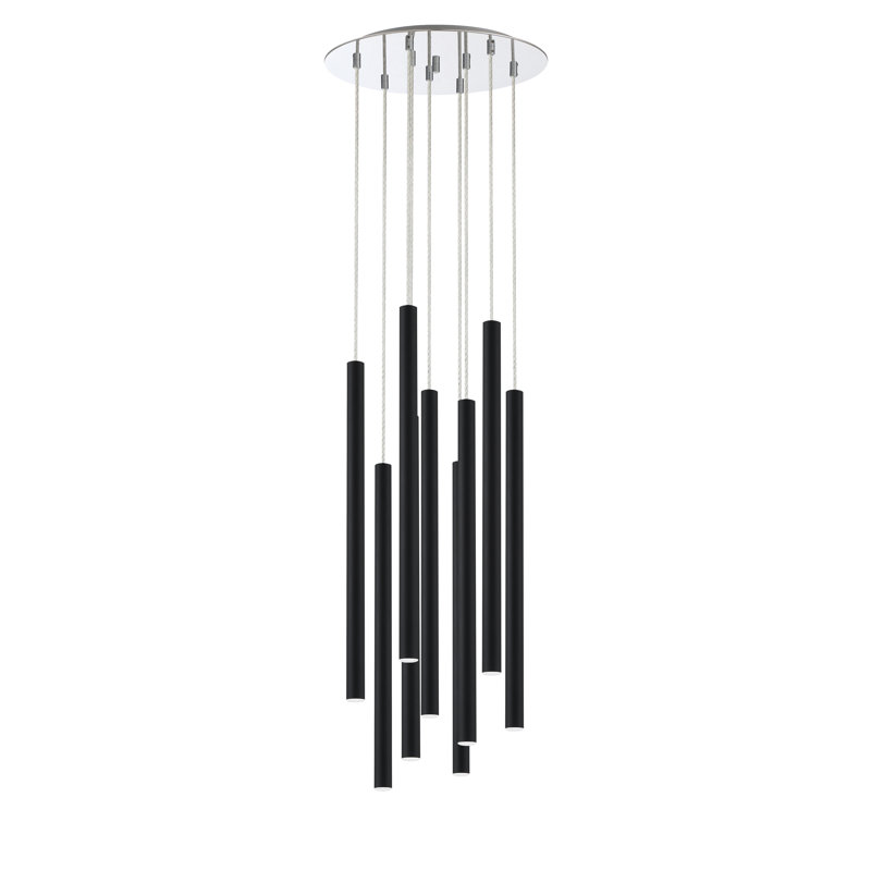 Bowning 9 - Light LED Cluster Pendant, Matt Black