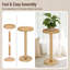 Table de bout en rotin naturel, table d'appoint octogonale en bois massif Boho pour petits espaces, table d'appoint à piédestal pour le salon, la chambre à coucher et le bureau personnel