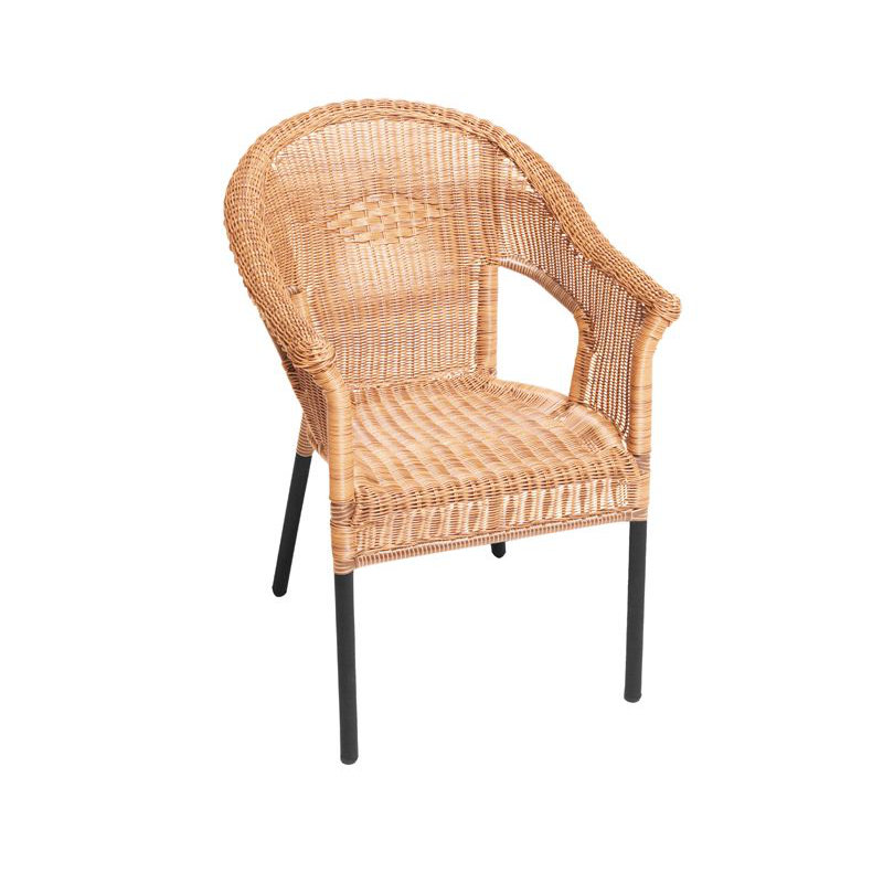 Obyrne Stacking Patio Dining Armchair, Natural