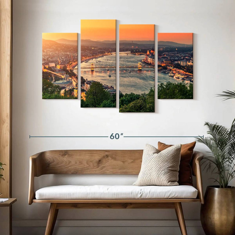 Keesha, paysage urbain de Budapest, H 32 po x l 52 po