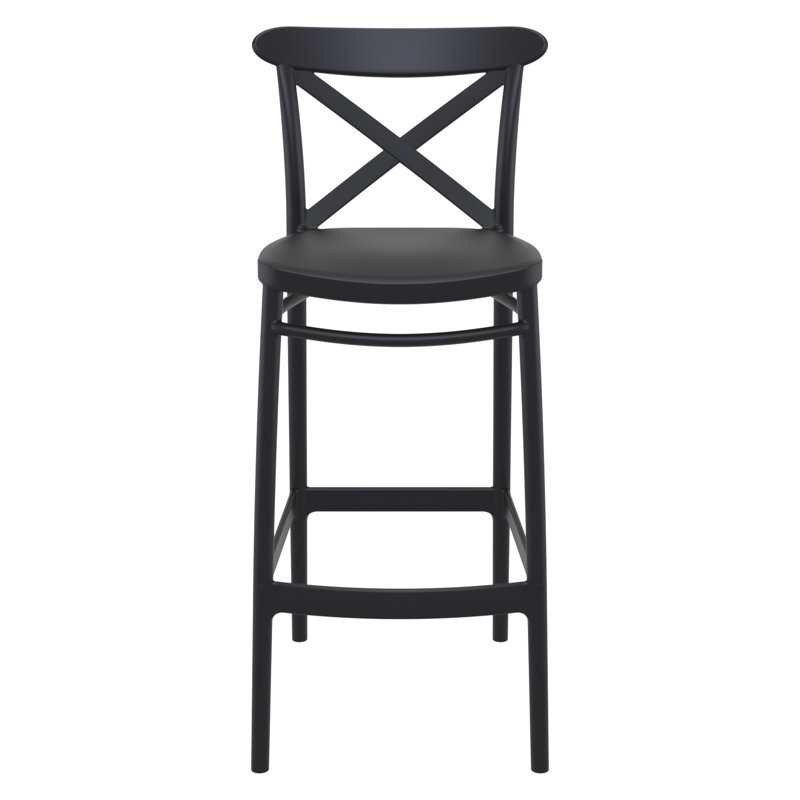Bijou Outdoor Stool, Black, Bar Stool (29.5" Seat Height)