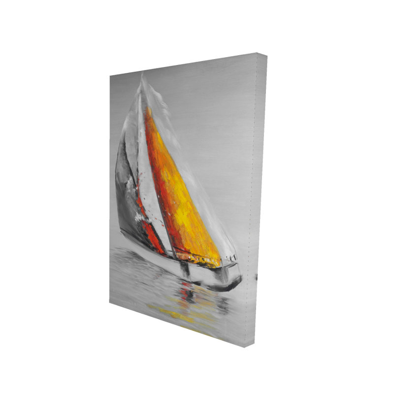 Toile de bateau à voile deux couleurs | Décoration de salon marine