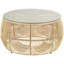 Table basse en rotin brun clair
