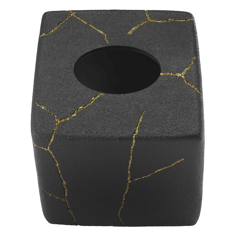 Sydney Black and Gold Resin Tissue Box Cover