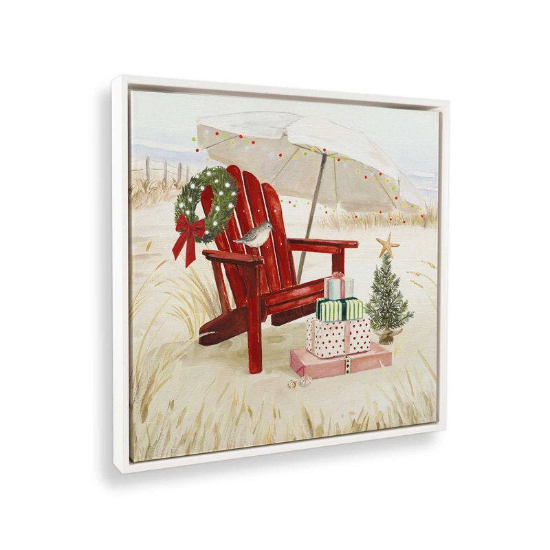 Coastal Holiday Relaxation, impression dans un cadre poli, H 32,75 po x l 32,75 po x P 1,75 po, Cadre blanc