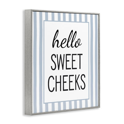 Hello Hello Cheek on Stripes, giclée encadrée, design par lettré et doublé