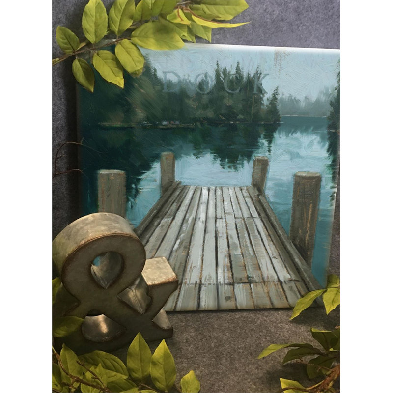Impression sur toile tendue sur toile Dock Giclee, H 14 po x l 14 po x P 1 po