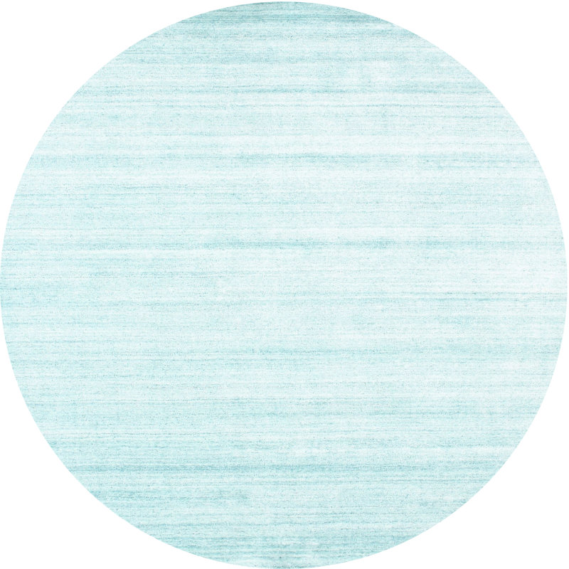 Tapis bleu ciel contemporain, Rond 8 pi