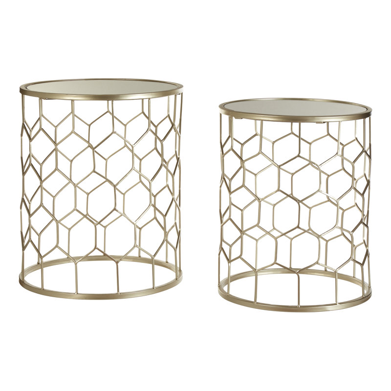 Gannaway Glass Top Frame Nesting Tables