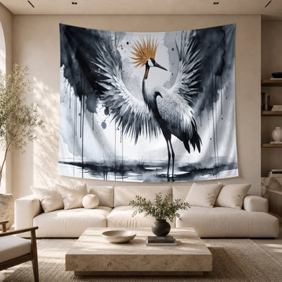 Wildlife Grey Crowned Crane Wall Tapestry