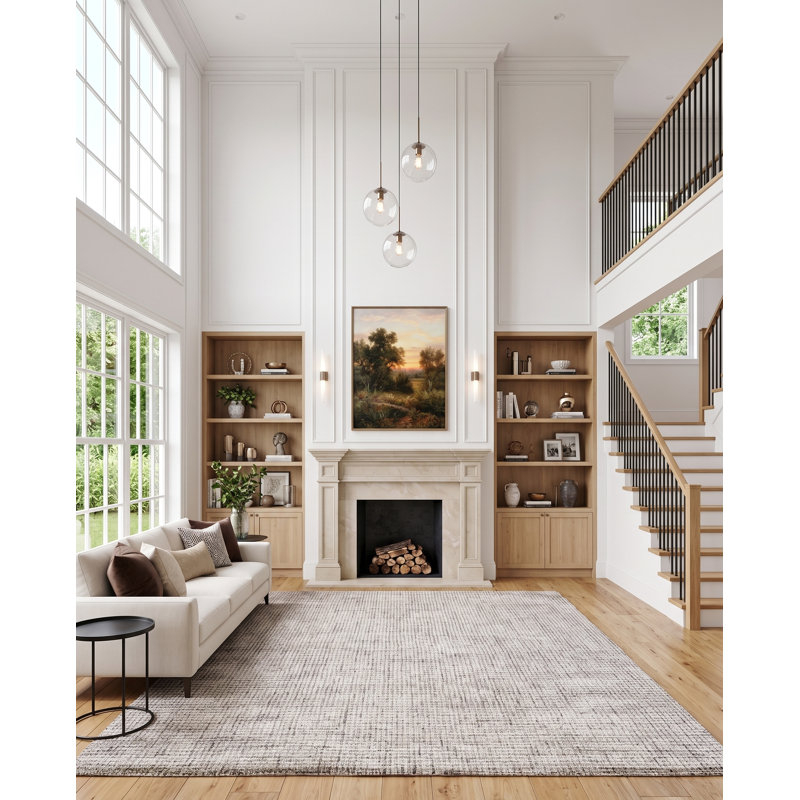 Struttura Rectangle Area Rug in Ivory/Charcoal/Tan, Rectangle 5' x 8'