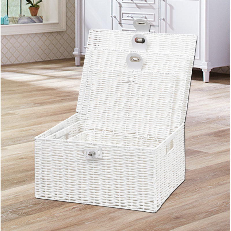 Symple Stuff Resin Decorative Basket, White