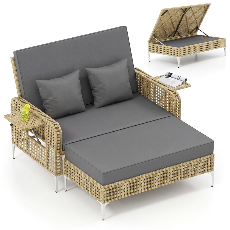121cm Long Double Chaise, Grey