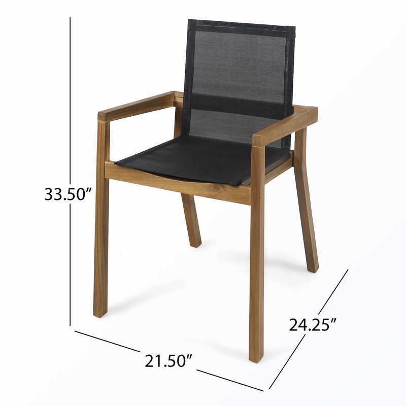 Ensemble repas d'extérieur 7 pièces avec chaises et grande table 7 pièces, Noir, Black