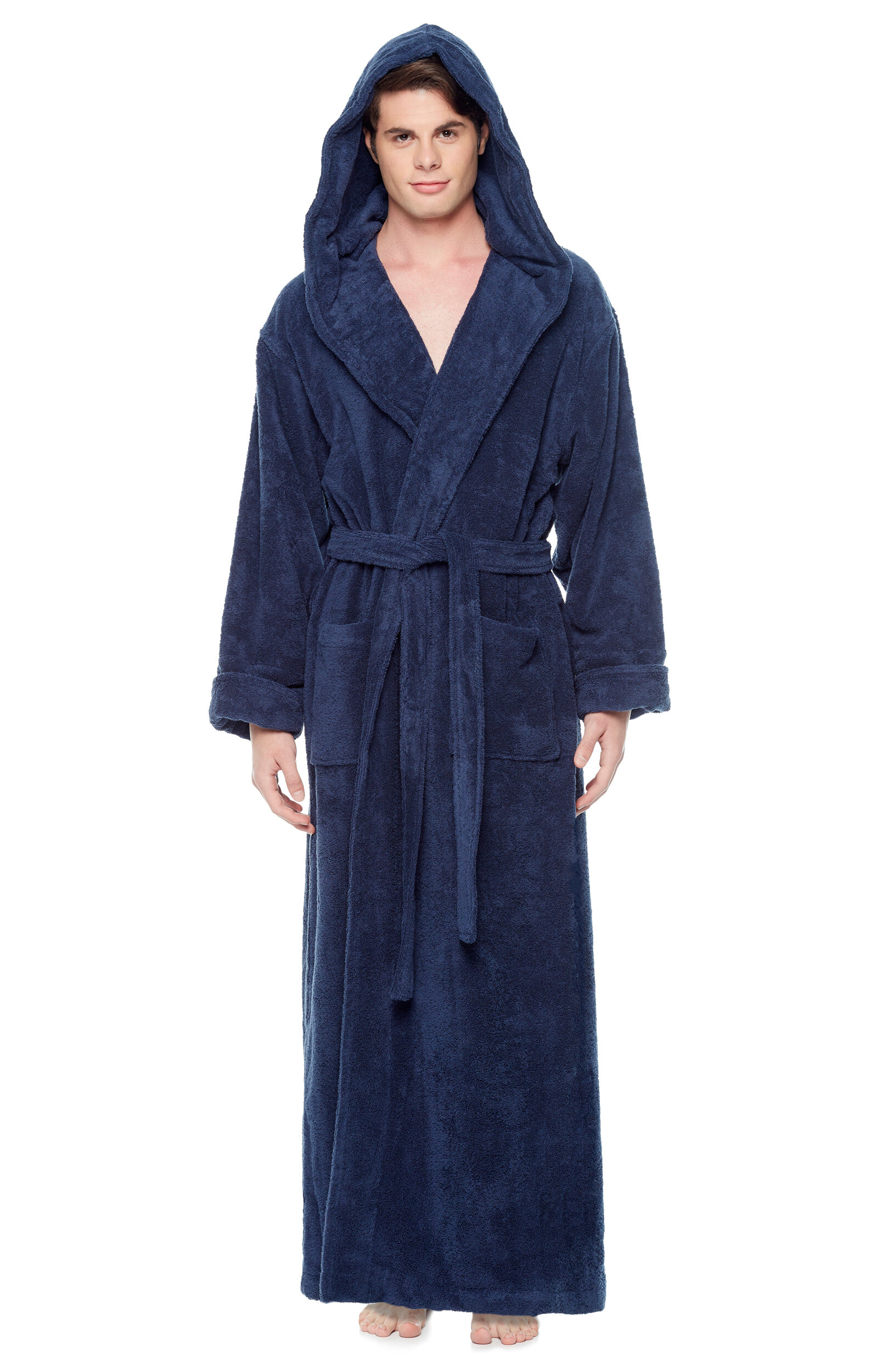 Buy Pacific - Hooded Bathrobe Full Length for Women's Men's 100% Cotton  Terry Towelling Dressing Gown Ankle Length for Spa Gym Hotel Fluffy Comfort  Wrap Highly Absorbent House Coat Online at desertcartINDIA