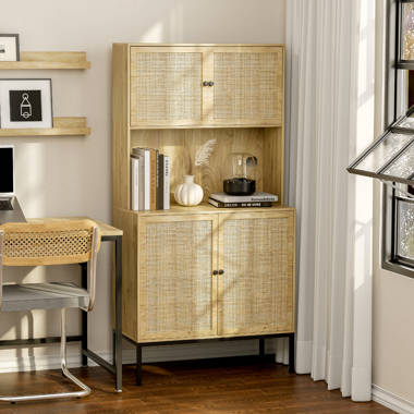 Manel Rattan Sideboard Buffet Cabinet, Storage Cabinet with 3 Drawers and 2 Doors Bay Isle Home Color: Natural