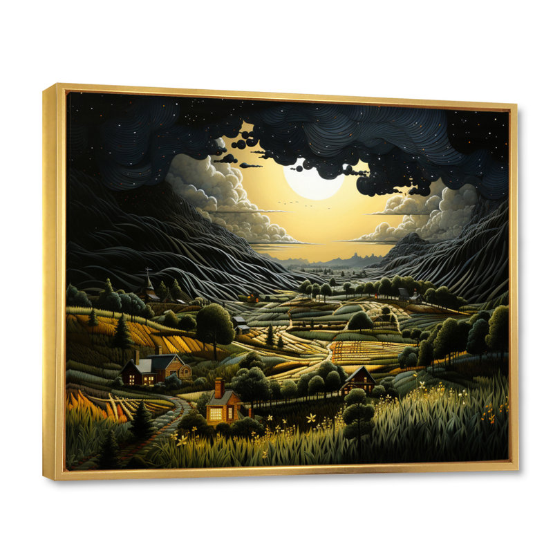Lightning Electric Veins Patchwork IV On Canvas Print, H 34 po x l 44 po, Cadre flottant doré