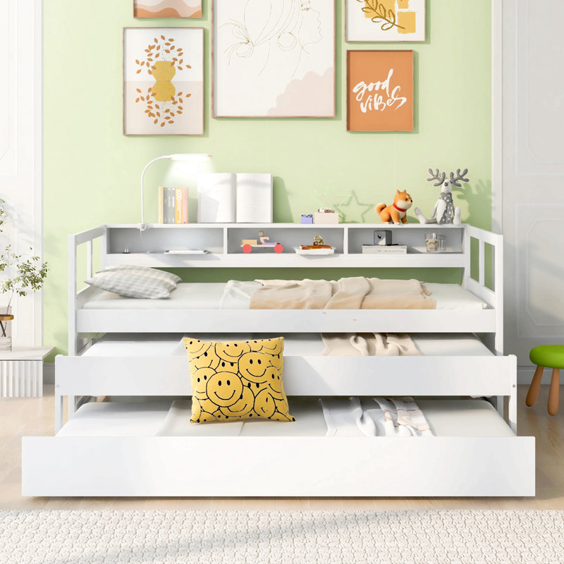 Lit de jour simple en bois TG, Blanc