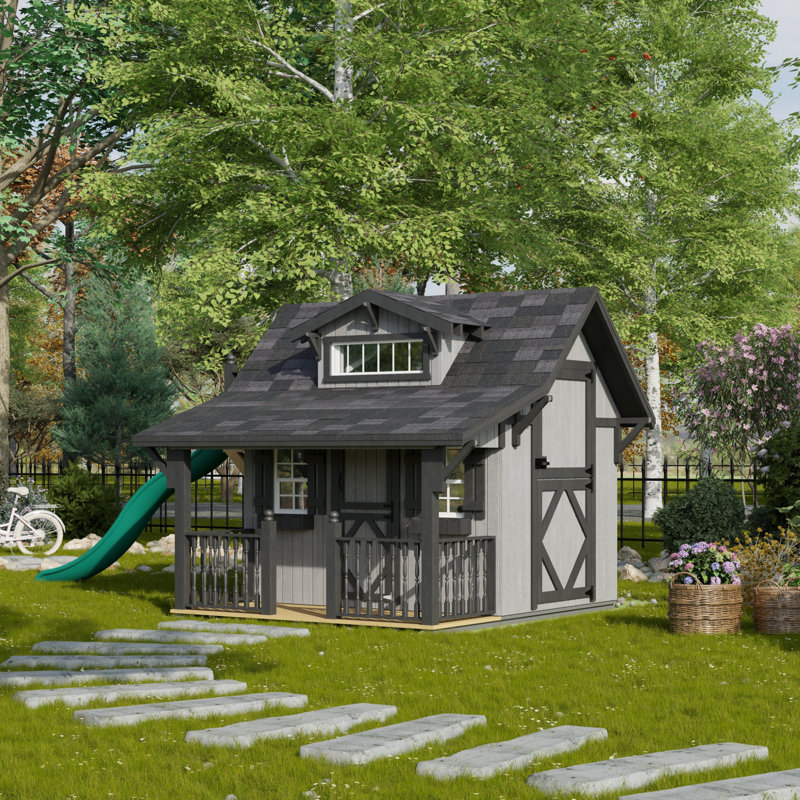 Craftsman Outdoor Wood Playhouse, 9' x 8'