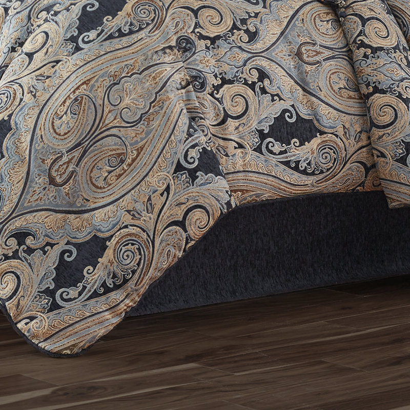 Luciana - Indigo King 4Pc. Comforter Set, Indigo, King Comforter + 2 King Shams